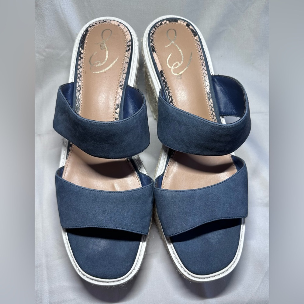 Sam Edelman Navy Blue Wedge Sandals size 11